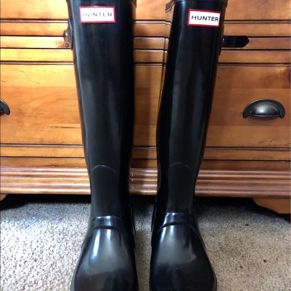 Women’s Original Tall Gloss Rain Boots: Black